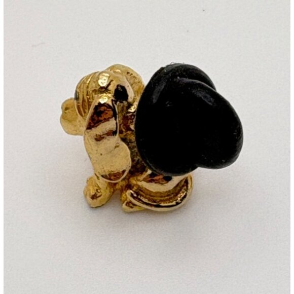 Vintage Gold Tone Puppy Dog Lapel Pin Long Ear Hound Dog Lover Gift - Picture 3 of 6